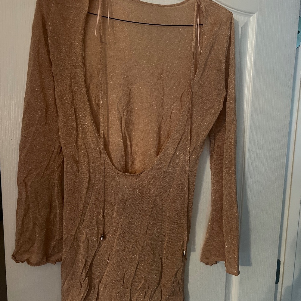 Gold backless beach cover-up